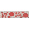 Декоративная лента 'Маки', DM-009, 15 мм*32,9м серебро/красный		