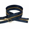 Молния Т5 - 60см металл-золото (330 синий) атлас.тесьма