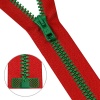 Молния BICOLOR трактор разъем. (1зам.,Т6) 50см (008 красный/050 яр.зеленый) (2шт)