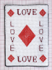 Аппликации пришивные с пайетками Туз Бубна LOVE 14*10 см 