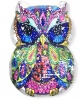 Аппликации пришивные с пайетками Сова Цветы 21*14,5см