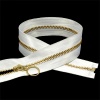 Молния Т5 - 18 см металл-золото (101 белый) атлас.тесьма