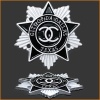 ГЛН276	Орден-звезда 39,5мм Белый/черный (2шт)