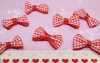 Бантики пришивные Б-0082 2,5см клетка белый-красный уп.8шт