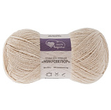 Пряжа "Микровелюр" (800 бежевый) (2шт) 100г 550м (100% микроПЭ) Люблю вязать