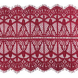 3AR223 Кружево широкое 'шантильи' на сетке 30см*3м (бордовый)