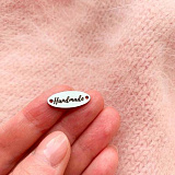 Бирка металлическая овал. 'Hand Made ' 20*8*1 мм