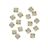 4AR159 /166 Хрустальные стразы в цапах/золото, 4мм, 50шт/упак 02 белый опал