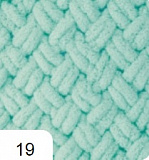 Пряжа Puffy 19 - св.бирюза  100% Микрополиэстр 100г/9,2м (5шт)