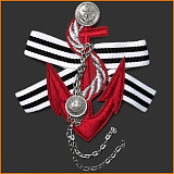 ГСС14337 Аппликации декоративные 8,5*8мм  (черно-белый/красный)	