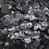 Пайетки 'Глиттер', 6мм 10г (9602 черный)