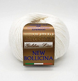Пряжа New bollicina (1 белый) (10шт) 40% мерс.шерсть,30% шёлк,30% кашемир 100м/25г