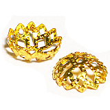 17-0016 Окончания (шапочки для бусин) золото 9*4мм (упак/4 шт)