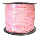 Тесьма пайетки 6мм*73м гологр. (розовый)