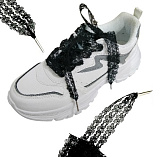 Шнурки обувные кружевные 2,5см*130см (черный)