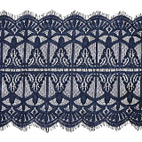 3AR223 Кружево широкое 'шантильи' на сетке 30см*3м (т/синий)