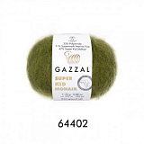 Пряжа Super Kid Mohair (64402 -хаки) (6шт) 47% мохер/31% шерсть/22% полиамид, 237м/25г