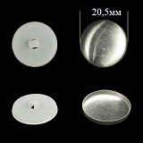 Пуговица под обтяжку №32 (20мм) пластик белый/алюминий (500шт) 