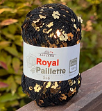 Royal Paillette (24219 черный с золот.цветочками) (10шт)100% хлопок 25г/65м