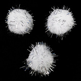 Помпоны с люрексом, 18мм (28 белый), 25шт/упак, Астра