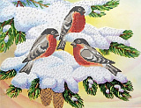 НКБ-161 Набор для вышив.бисером 36х25см Снегири