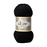 Diva (5шт) цв.60- черный 100% микрофибра акрил /100г/350м