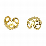 17-0007 Окончания (шапочки для бусин) золото 8*4мм (упак/4 шт)