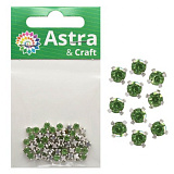 4AR159/166 Хрустальные стразы в цапах/серебро, 4мм, 50шт/упак 06 св.зеленый