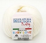 Пряжа Baby Love (02 молочный) 100% мерсер.шерсть 115м/25г (10шт)