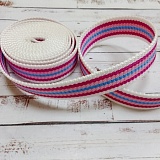 Лента стропа 30мм 10-44107/30 бел/фуксия/св.розов (5м)