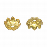 17-0014 Окончания (шапочки для бусин) золото 9*3мм (упак/6 шт)