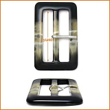 ВК539/2 Пряжка 40 мм Черно-коричневая глянец+язык (2шт)