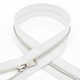 Молния Т5 18см спираль декор.101- белый/серебро (2шт)