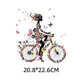 DH0246 Термотрансфер 20,8х22,6см Розовый велосипед