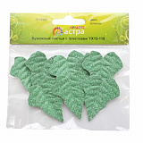 YX15-118 Бумажные листья с блестками, 4,5*4 см,(зеленый) упак./8 шт.'Астра' Мастери Сама Пенза