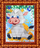 КБЖ - 5036 Канва с рисунком для бисера и креста. А5. Бычок на удачу