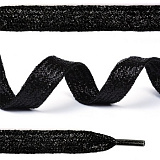 Шнурки металлик 10мм плоские 130см (черный) (2пары) SLFM022