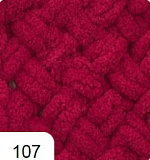 Пряжа Puffy 107 вишня (5шт) 100% ПЭ 100г/9,2м