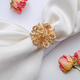 Кольцо для платка "Петли", цвет шампанского в золоте 3*3см