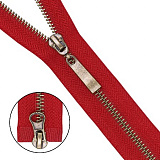 Молния (2 зам.,Т5) - 85 см металл-антик (519 красный)