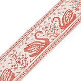 9364 Лента жаккардовая 65мм*12,5м(красный) 'Слав.орн.Оберег '