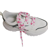 Шнурки обувные цветы 1см*130см (розовый)