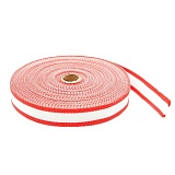 С3338 Лента для ремней, 3 см*25,50 м(белый/красный)