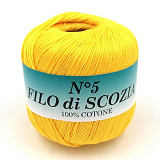Filo Di Scozia №5 (13 желтый) (5шт) (226м/50г, 100% мерсеризирванный хлопок)